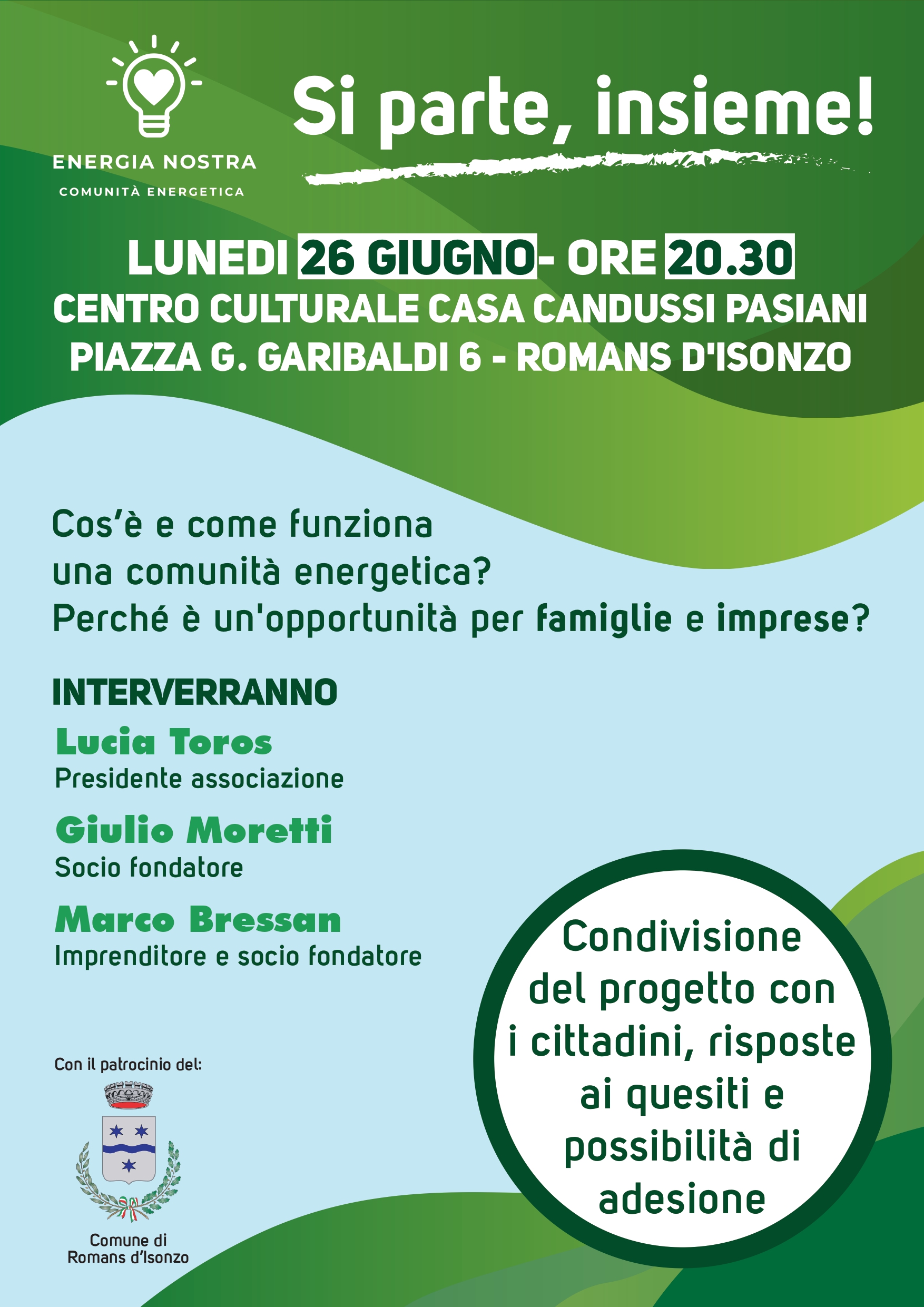 Scopri di più sull'articolo Si parte! Lunedì 26 giugno alle 20:30 a Romans d’Isonzo