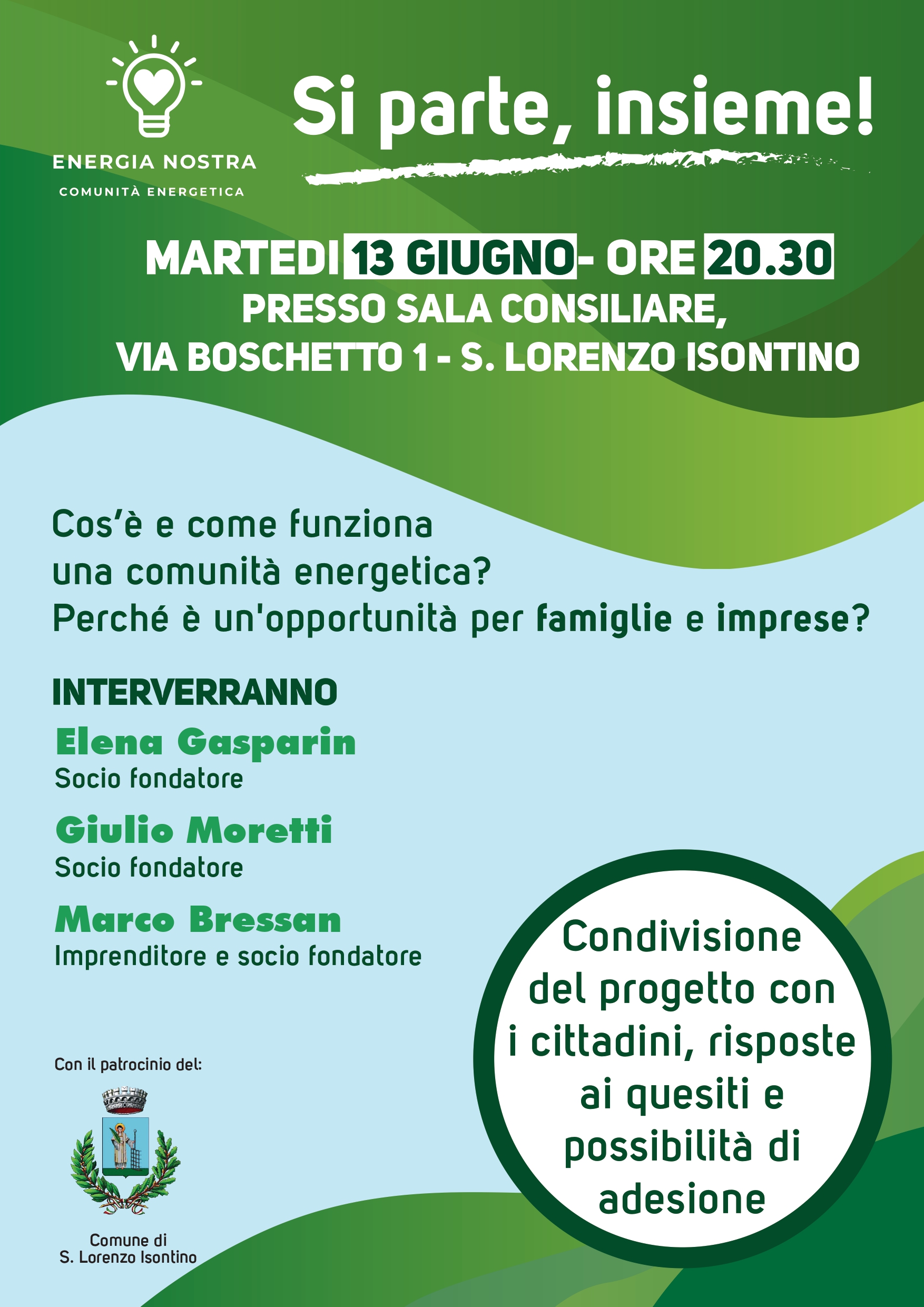 Scopri di più sull'articolo Si parte! Martedì 13 giugno alle 20:30 a San Lorenzo Isontino